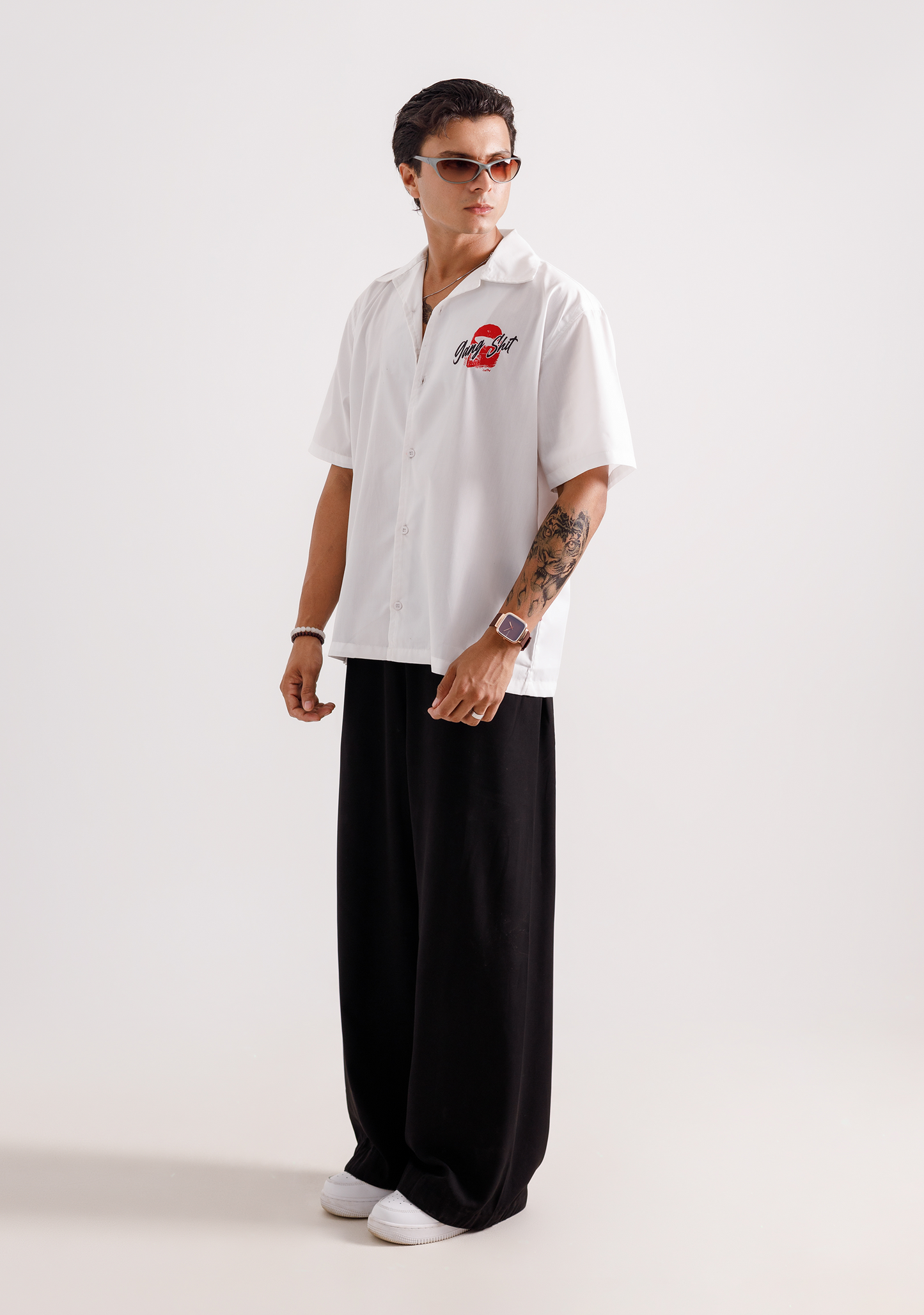 Gang Statement White Cuban Shirt