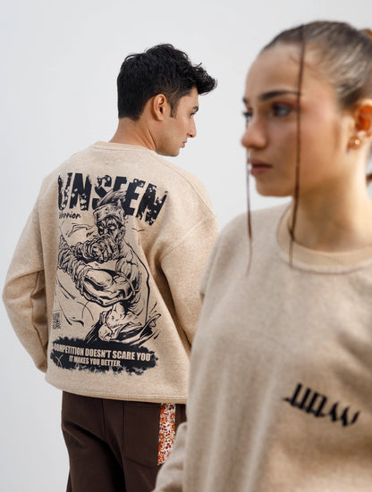 Unseen Warrior Beige Crush Sweatshirt